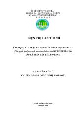 Đề tài Ứng dụng kỹ thuật rt-Pcr phát hiện virus pmwav-1 (pineapple mealybug wilt associated virus-1) gây bệnh héo đỏ đầu lá trên cây dứa cayenne