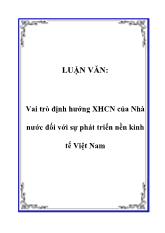 Đề tài Vai trò định hướng xã hội chủ nghĩa của Nhà nước đối với sự phát triển nền kinh tế Việt Nam