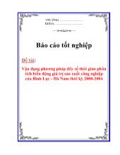 Đề tài Vận dụng phương pháp dãy sốthời gian phân tích biến động giá trị sản xuất công nghiệp của Bình Lục - Hà Nam thời kỳ 2000 - 2004