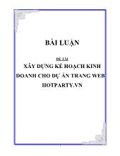 Đề tài Xây dựng kế hoạch kinh doanh cho dựán trang web hotparty.vn