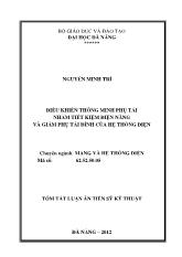 Điều khiển thông minh phụ tải nhằm tiết kiệm điện năng và giảm phụ tải đỉnh của hệ thống điện