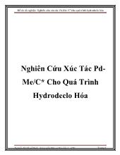 Đồ án Nghiên cứu xúc tác Pd-Me /C*cho quá trình hydrodeclo hóa