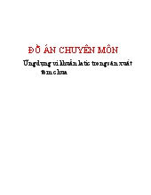 Đồ án Ứng dụng vi khuẩn latic trong sản xuất tôm chua