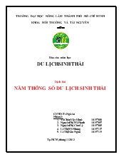 Du lịch sinh thái - Năm thông số du lịch Sinh Thái