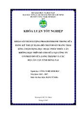 Khảo sát hàm lượng progesterone trong sữa bằng kỹ thuật elisa để chẩn đoán mang thai sớm, chậm động dục hoặc phối nhiều lần không đậu trên bõ cho sữa tại công ty cổ phần bõ sữa long thành và các hộ lân cận tỉnh Đồng Nai