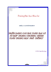 Khóa luận Phân dạng các bài toán đại số tổ hợp trong chương trình toán trung học phổ thông