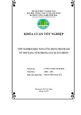 Khóa luận Thử nghiệm khả năng ứng dụng protease từ nội tạng tôm trong sản xuất chitin