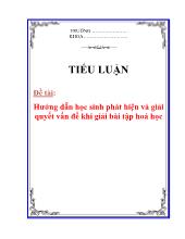 Luận án Hướng dẫn học sinh phát hiện và giải quyết vấn đề khi giải bài tập hoá học