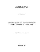 Luận văn Điều khiển cực trị cho bài toán biến phân và điều khiển tối ưu không trơn