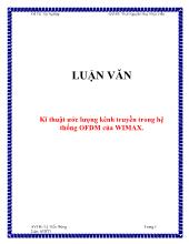 Luận văn Kĩ thuật ước lượng kênh truyền trong hệ thống OFDM của WIMAX