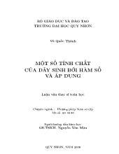 Luận văn Một số tính chất của dãy sinh bởi hàm số và áp dụng