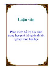 Luận văn Phần mềm hỗ trợ học sinh trung học phổ thông ôn thi tốt nghiệp môn hóa học