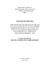 Luận văn Phân tích đa dạng di truyền quần thể nấm corynespora cassiicola (berk. & curt.) wei gây bệnh trên cây cao su (hevea brasiliensis muell. arg.) tại lai khê (bến cát – bình dƣơng) bằng phƣơng pháp rflp – pcr