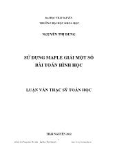 Luận văn Sử dụng maple giải một số bài toán hình học