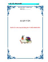 Luận văn Thiết kếv à thi công hệ thống kit vi điều khiển 8951