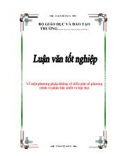 Luận văn Về một phương pháp không cổ điển giải số phương trình vi phân bậc nhất và bậc hai