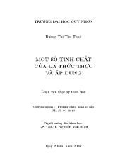 Một số tính chất của đa thức thực và áp dụng