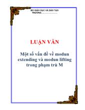 Một số vấn đề về modun extending và modun lifting trong phạm trù M