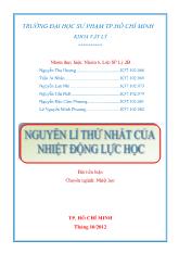 Nguyên lý hoạt động thứ nhất của nhiệt động lực học