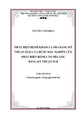 Phát hiện bệnh khảm lá mía bằng kỹ thuật elisa và bƣớc đầu nghiên cứu phát hiện bệnh cằn mía gốc bằng kỹ thuật pcr