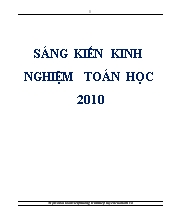 Sáng kiến kinh nghiệm toán học 2010