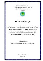 Sử dụng kỹ thuật rflp xác định sự đa dạng di truyền của nấm metarrhizium anisopliae và nấm beauveria bassiana ký sinh trên côn trùng gây hại