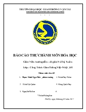 Thực hành môn hóa học - Bài 2: Cân bằng hóa học