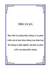 Tiểu luận Bản chất của phép biện chứng và sự phát triển của tư duy biện chứng của nhân loại thì chúng ta phải nghiên cứu lịch sử phát triển của phép biện chứng