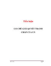 Tiểu luận Cơ chế giải quyết tranh chấp của UN