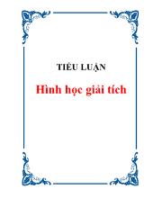 Tiểu luận Hình học giải tích