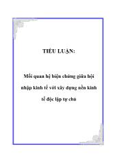 Tiểu luận Mối quan hệ biện chứng giữa hội nhập kinh tế với xây dựng nền kinh tế độc lập tự chủ