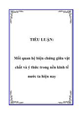 Tiểu luận Mối quan hệ biện chứng giữa vật chất và ý thức trong nền kinh tế nước ta hiện nay