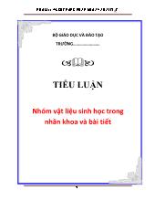 Tiểu luận Nhóm vật liệu sinh học trong nhãn khoa và bài tiết