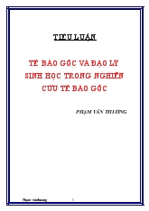 Tiểu luận Tế bào gốc và đạo lý sinh học trong nghiên cứu tế bào gốc