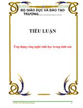 Tiểu luận Ứng dụng công nghệ sinh học trong sinh sản