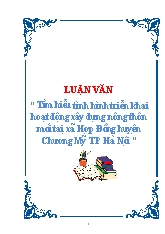 Tìm hiểu tình hình triển khai hoạt động xây dựng nông thôn mới tại xã Hợp Đồng huyện Chương Mỹ TP Hà Nội