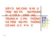 Xây dựng chuẩn hiệu trưởng trường trung học cơ sở, trường THPT và trường phôt thông có nhiều cấp học