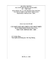 Các khâu đột phá chiến lược phát triển xuất nhập khẩu hàng hoá của Việt Nam thời kỳ 2011 - 2020