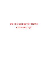 Cơ chế giải quyết tranh chấp khu vực