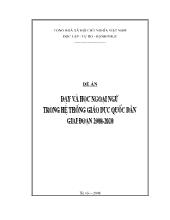 Đề án Dạy và học ngoại ngữ trong hệ thống giáo dục quốc dân giai đoạn 2008 - 2020