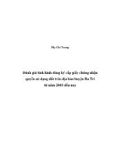 Đề tài Ðánh giá tình hình đăng ký cấp giấy chứng nhận quyền sử dụng đất trên địa bàn huyện Ba Tri từ năm 2003 đến nay