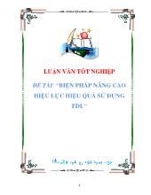 Đề tài Biện pháp nâng cao hiệu lực hiệu quả sử dụng FDI