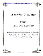 Đề tài Các biện pháp quản lý quá trình đào tạo hệ trung học chuyên nghiệp của Trung tâm Đào tạo bồi dưỡng cán bộ thuộc Trường Đại học Hải Phòng
