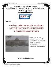 Đề tài Chương trình khai thác thuộc địa lần thứ hai và những chuyển biến kinh tế - Xã hội ở Việt Nam