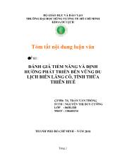 Đề tài Đánh giá tiềm năng và định hướng phát triển bền vững du lịch biển lăng cô, tỉnh Thừa Thiên Huế