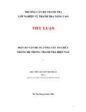 Đề tài Một số vấn đề về công tác tổ chức trong hệ thống thanh tra hiện nay