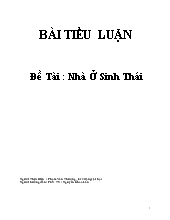 Đề tài Nhà ở sinh thái