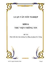 Đề tài Phát triển thư viện trường cao đẳng sư phạm Sóc Trăng