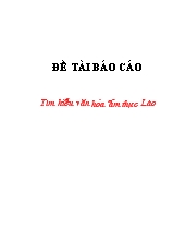 Đề tài Tìm hiểu văn hóa ẩm thực Lào