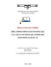 Khóa luận Điều chỉnh chính sách thương mại của Việt Nam trong quá trình hội nhập kinh tế quốc tế